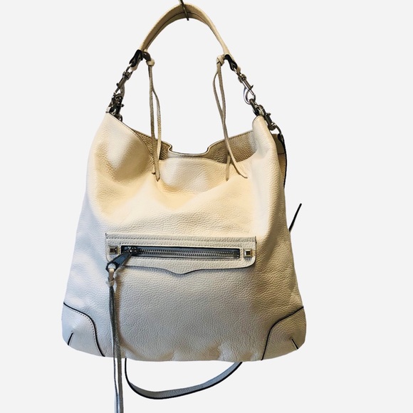 Rebecca Minkoff Handbags - Rebecca Minkoff White Moto Leather Hobo Handbag